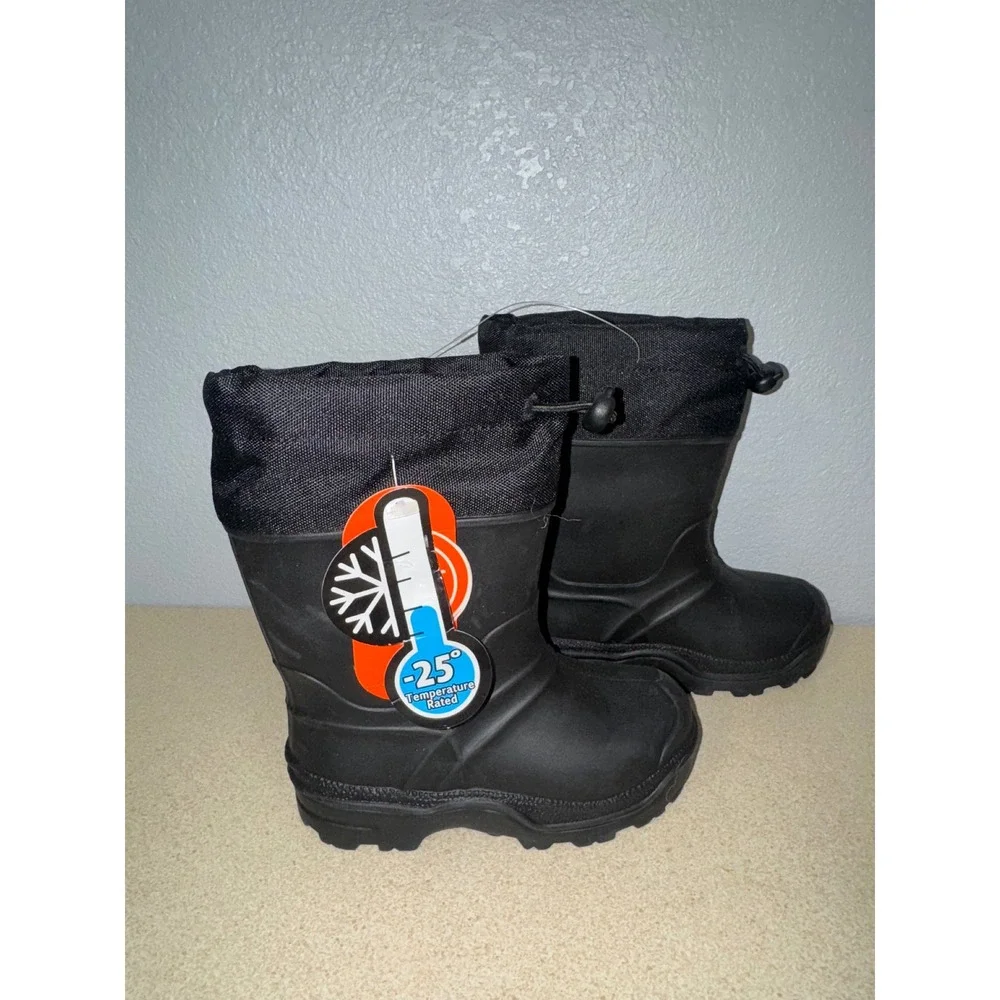 Wonder Nation Kids Black‎ Waterproof Winter Boots Temperature -25 Size 7